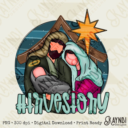 True Story Nativity Sublimation Design PNG Digital Download Printable Mary Joseph Baby Jesus Christian Christmas the Reason for the Season