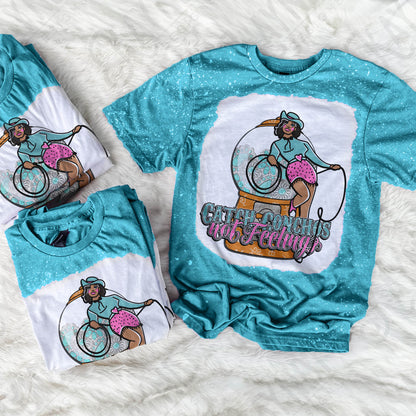 Catch Conchos Not Feelings Sublimation Design PNG Digital Download Printable Anti Valentine Western Cowgirl Turquoise Bubble Gum Machine