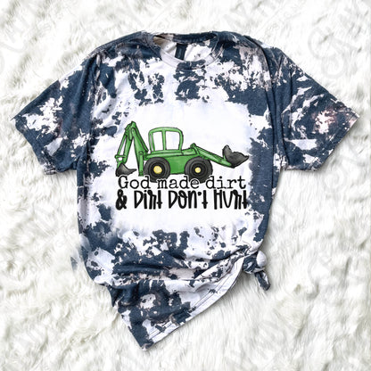 God Made Dirt & Dirt Don't Hurt Sublimation Design PNG Digital Download Printable Kids Design Toy Tractor Boys Children's Baby Christian G