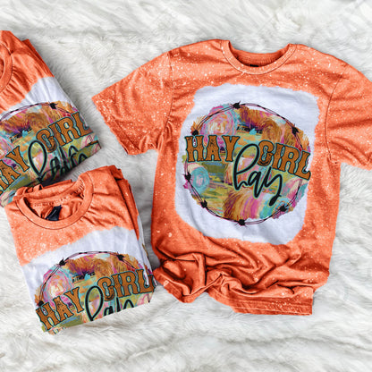 Hay Girl Hay Sublimation Design PNG Digital Download Printable Country Farm Girl Preppy Southern Barb Wire Cowgirl Pink Teal Small Town