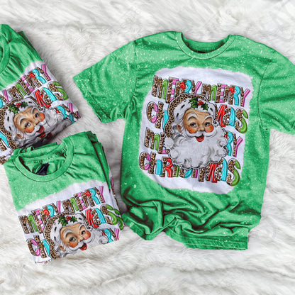 Merry Merry Christmas Santa Sublimation Design PNG Digital Download Printable Leopard Cheetah Bright Retro Vintage Santa Claus Merry Xmas