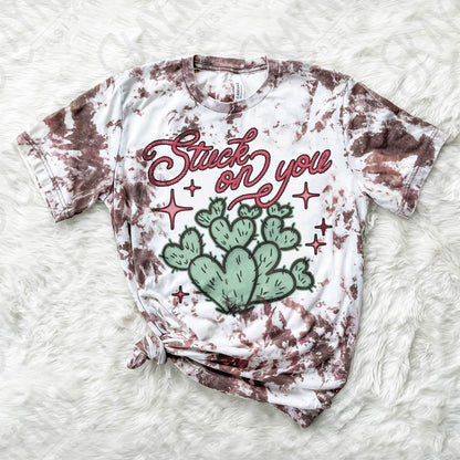 Stuck on You Heart Cactus Green Sublimation Design PNG Digital Download Printable Western Valentine Cowgirl Country Desert Cowboy