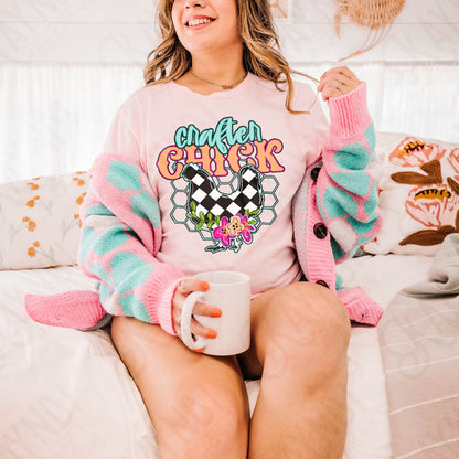 Crafter Chick Sublimation PNG, Digital Download, Printable Western, Humor-Based Art, Vibrant, DIY Craft Design