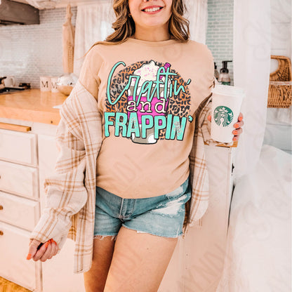 Craftin' and Frappin' Sublimation PNG, Digital Download, Printable Crafter, Vibrant, DIY Craft Design