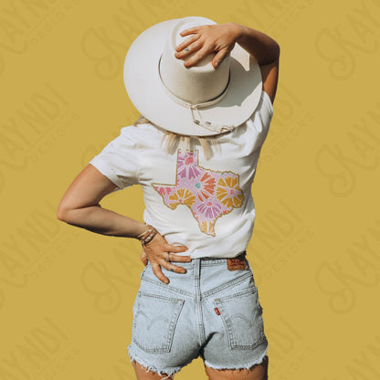 Floral Texas Sublimation PNG, Digital Download, Printable Texas, Vibrant State Pride, DIY Craft Design