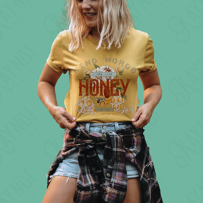 Kind words are like honey sweet to the soul Sublimation PNG, Digital Download, Printable Honeybee, Honeycomb, DIY Craft Design