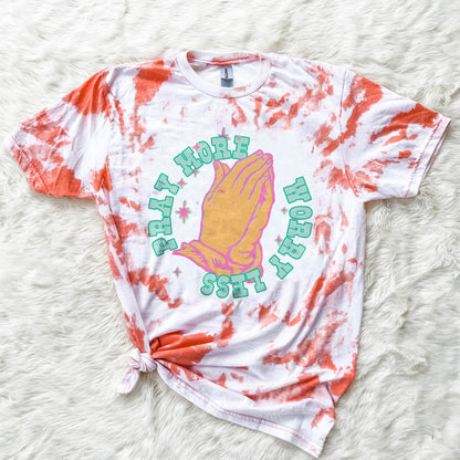 Pray More Worry Less Sublimation PNG, Digital Download, Printable Christian, Faith-Based Art