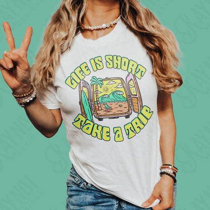 Life is short take a trip Sublimation PNG, Digital Download, Printable Summer, Beach, Van Life