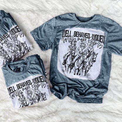 Well Behaved Women Rarely Make History Sublimation PNG, Digital Download, Printable Western, Single Color Design, DIY Craft Design