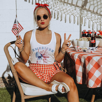 American Girl Coquette Sublimation Design PNG Digital Download Printable Pink USA Flag 4th of July Girly Southern Preppy Country Girls