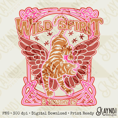 Wild Spirit Sublimation Design PNG Digital Download Printable