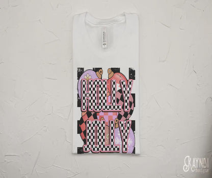 Holly Jolly Checker Sublimation Design PNG Digital Download Printable Christmas Balls Retro Groovy Bright Pink Christmas Winter Ornaments