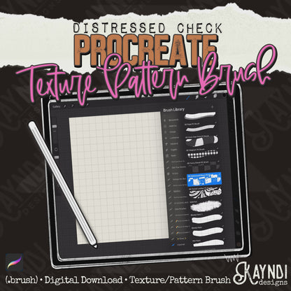 Distressed Check Procreate Texture Brush