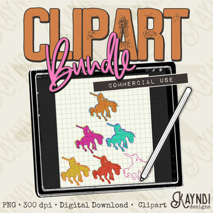 Rodeo Bundle PNG Digital Downloads Elements Commercial Use Western Horse Bucking