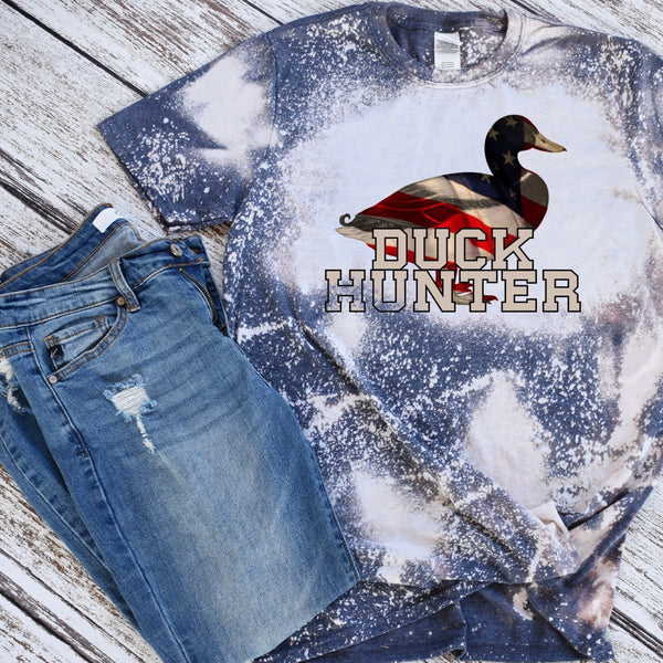 Duck Hunting Mens Sublimation Design PNG Digital Download Duck Hunter DTG Printing Printable USA American Flag Manly Designs Hunting Season