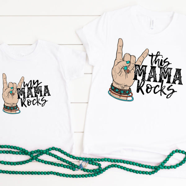Mama Rocks Set This Mamma and My Mama Sublimation Design PNG Digital Download Printable Rock Hand Sign Rocker Mom Mamma Stud Glitter Leopard