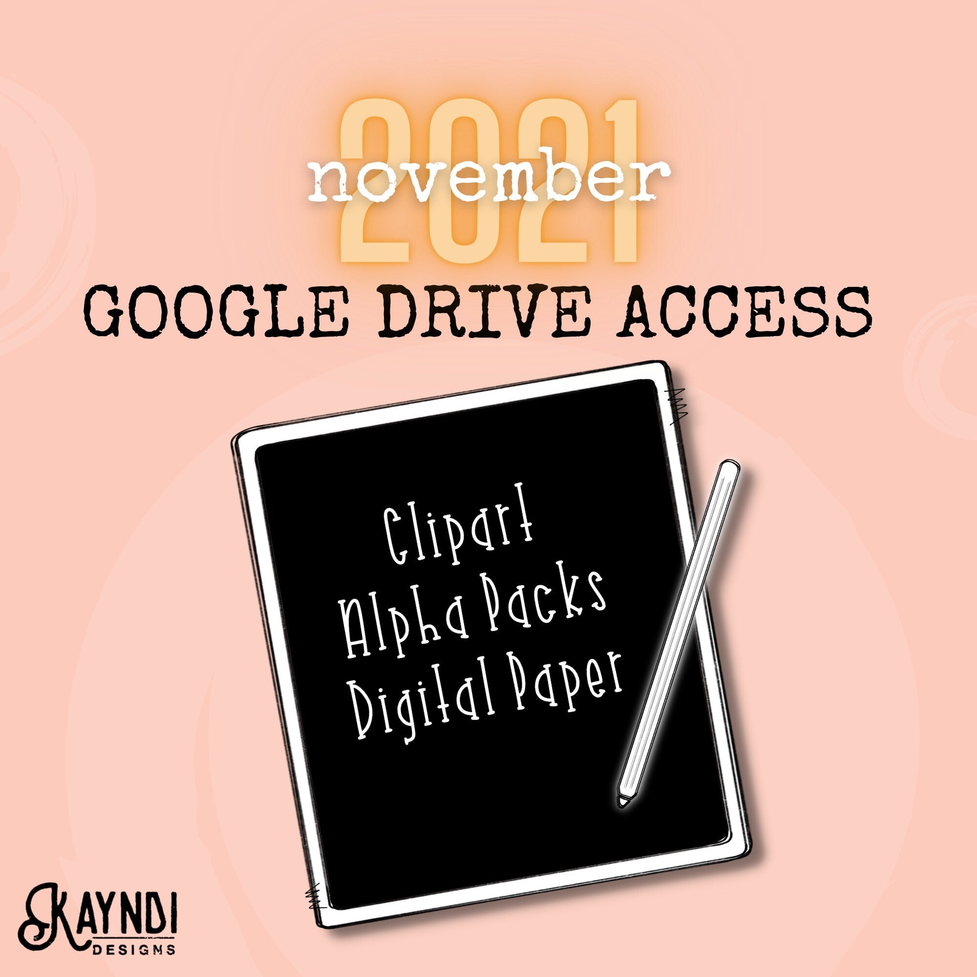 November 2021 Clipart Drive Access Digital Downloads