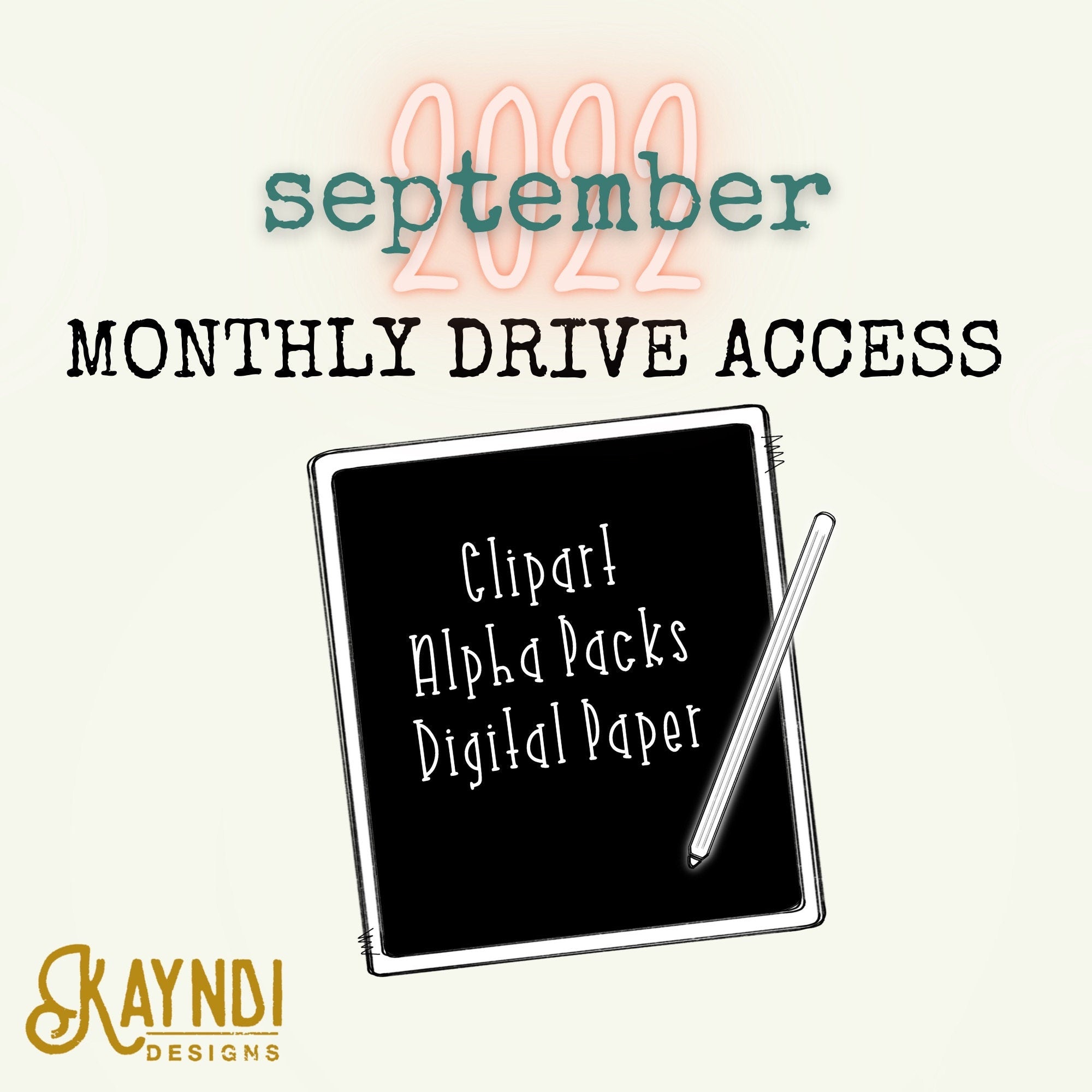 September 2022 Clipart Drive Access Digital Downloads
