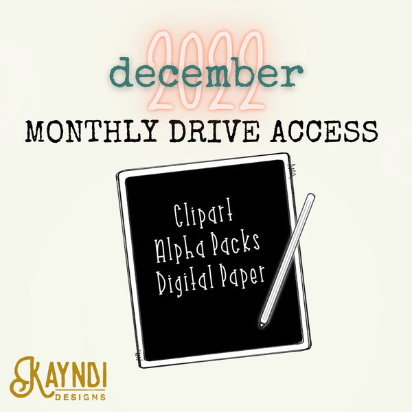 December 2022 Clipart Drive Access Digital Downloads