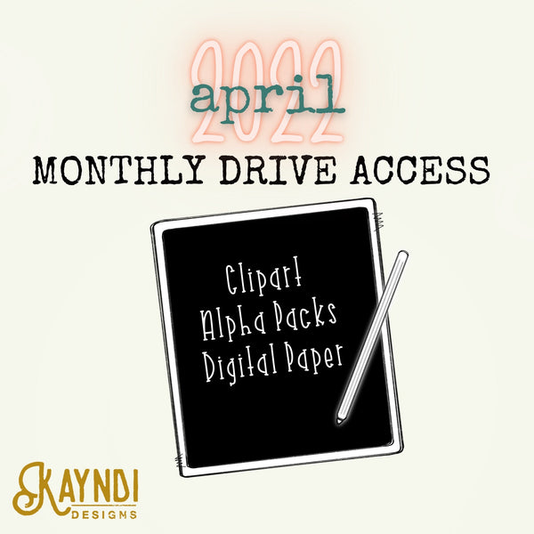 April 2022 Clipart Drive Access Digital Downloads