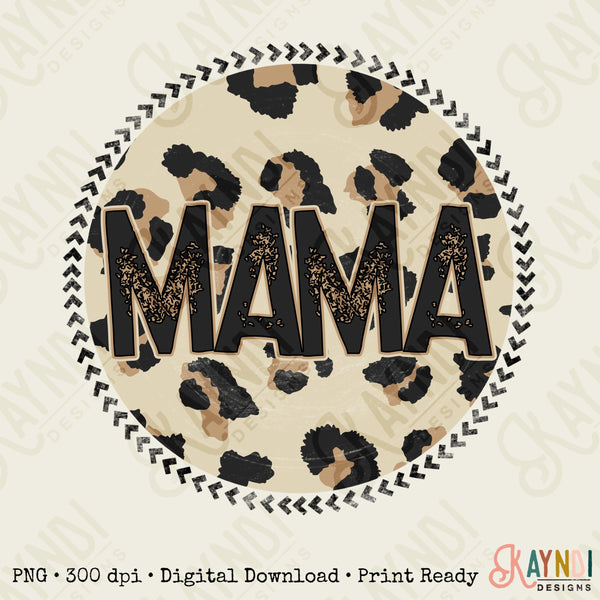Mama Sublimation Design PNG Digital Download Printable Leopard Mothers Day Mama Mini Cheetah Mom Momma