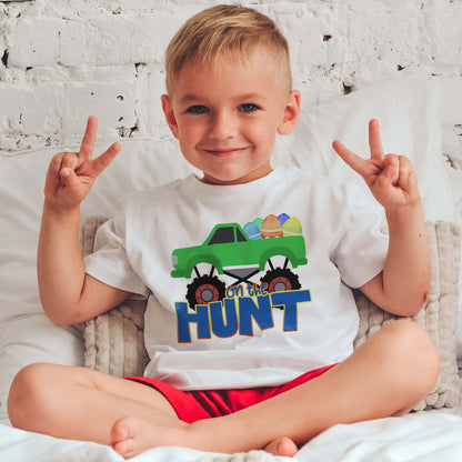 On the Hunt Sublimation Design PNG Digital Download Printable Boys Easter egg hunt Monster Truck Car Toy Children