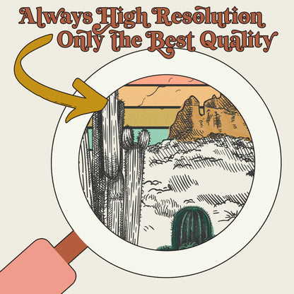 Desert Dreamin' Sublimation Design PNG Digital Download Printable Desert Dreaming Cactus Western Retro Rainbow Groovy Vintage Vibe Cowgirl