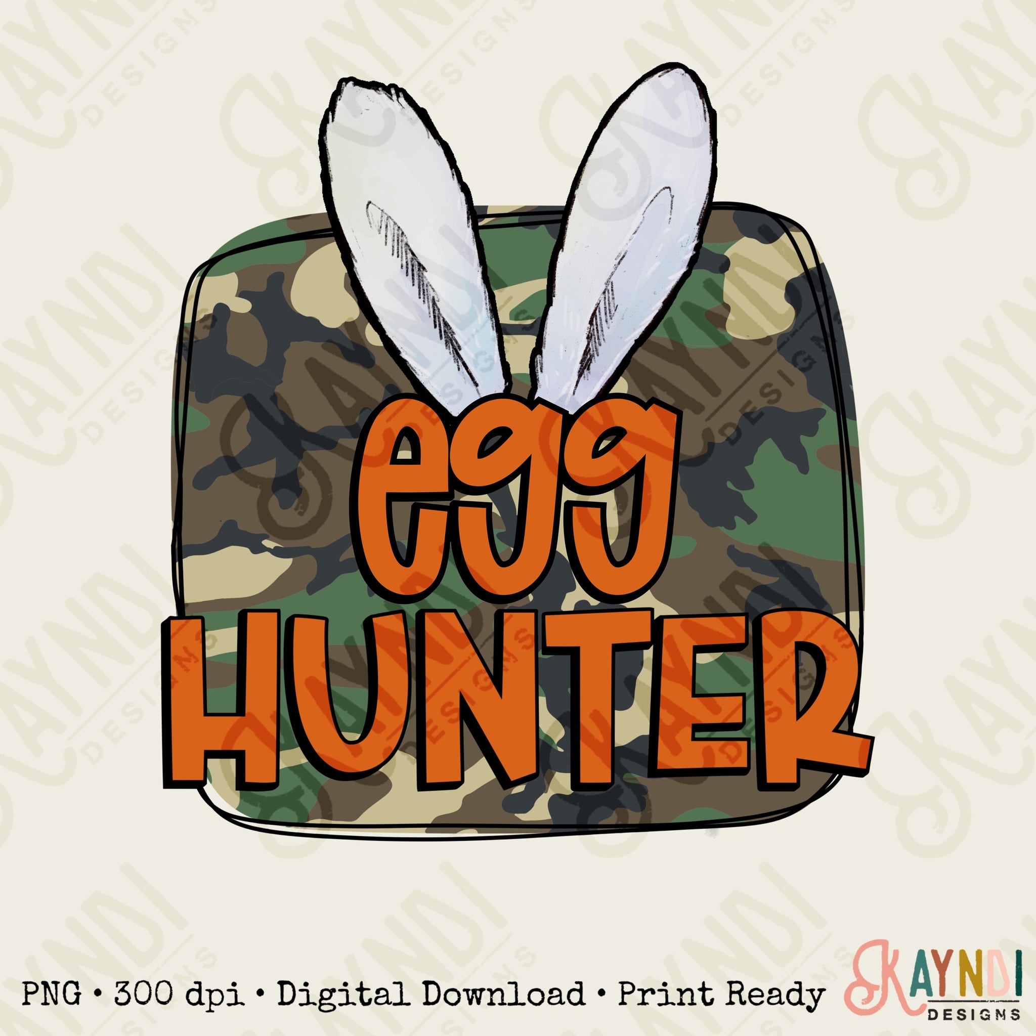 Egg Hunting Bunny Sublimation Design PNG Digital Download Printable Boy Boys Easter Egg Hunting Camo Camouflage Hunter Country Southern Eggs