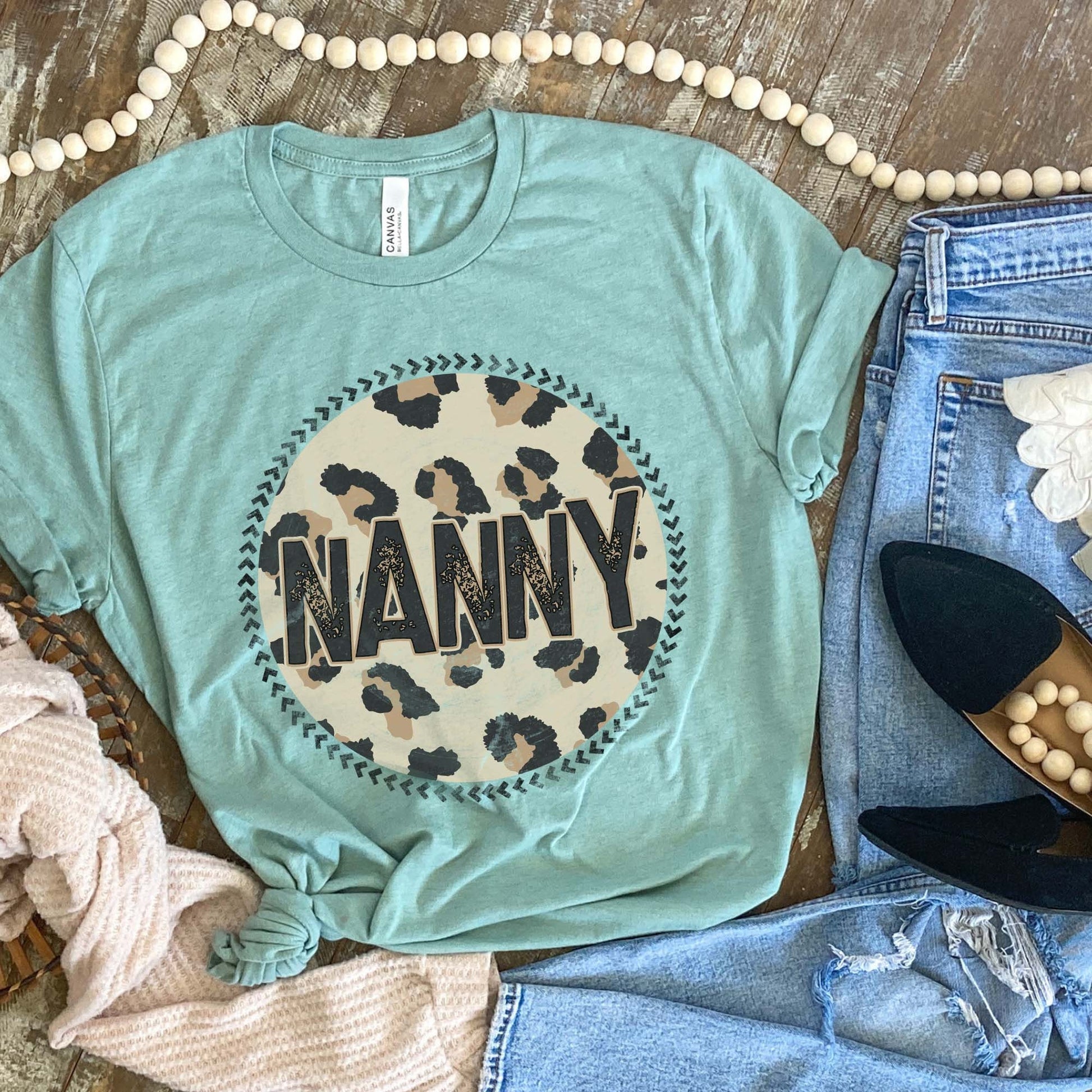 Nanny Sublimation Design PNG Digital Download Printable Leopard Mothers Day Mama Mini Cheetah Mom Momma Aunt Grandma Granddaughter Niece