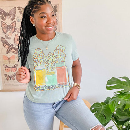 Vintage Soul Sublimation Design PNG Digital Download Printable Mason Jars Flowers Canning Retro Farm Life Farmer Country Southern Garden