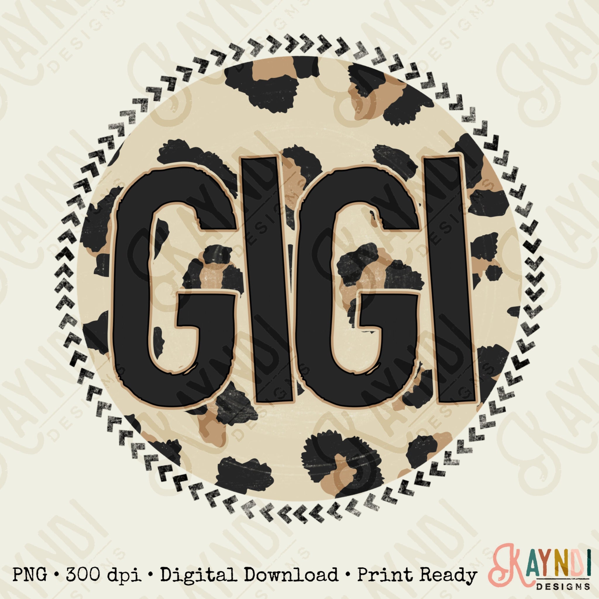 Gigi Sublimation Design PNG Digital Download Printable Leopard Mothers Day Mama Mini Cheetah Mom Momma Aunt Grandma Granddaughter Niece