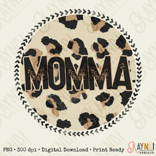 Momma Sublimation Design PNG Digital Download Printable Leopard Mothers Day Mama Mini Cheetah Mom Momma Aunt Grandma Granddaughter Niece