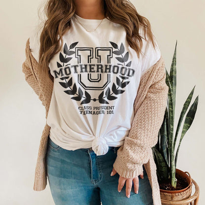 Motherhood University Teenager 101 Sublimation Design PNG Digital Download Printable Mother Hood Mama Mom Momma Toddler Baby Tired Mom Life