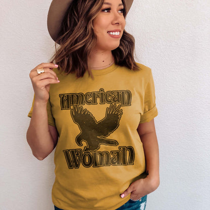 American Woman Sublimation Design PNG Digital Download Printable Retro Eagle 70s 4th of July Cheetah Leopard Boho USA Flag Patriotic Single