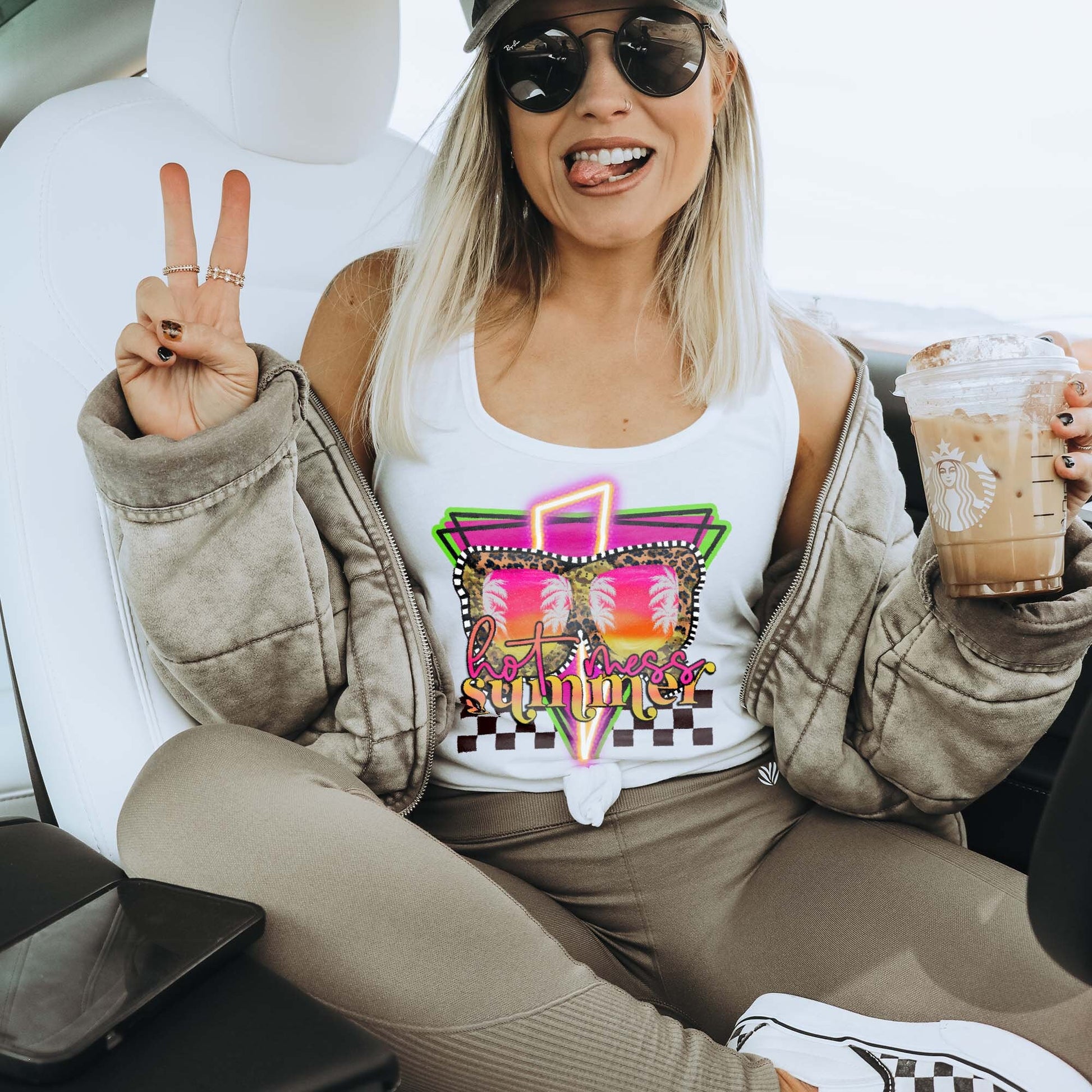 Hot Mess Summer Sublimation Design PNG Digital Download Printable Neon Lightning Bolt Thunder Checker 90s Mama Momma Mom Bod Neon Hot Mom