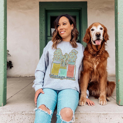 Vintage Soul Sublimation Design PNG Digital Download Printable Mason Jars Flowers Canning Retro Farm Life Farmer Country Southern Garden