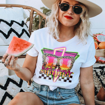 Hot Mess Summer Sublimation Design PNG Digital Download Printable Neon Lightning Bolt Thunder Checker 90s Mama Momma Mom Bod Neon Hot Mom