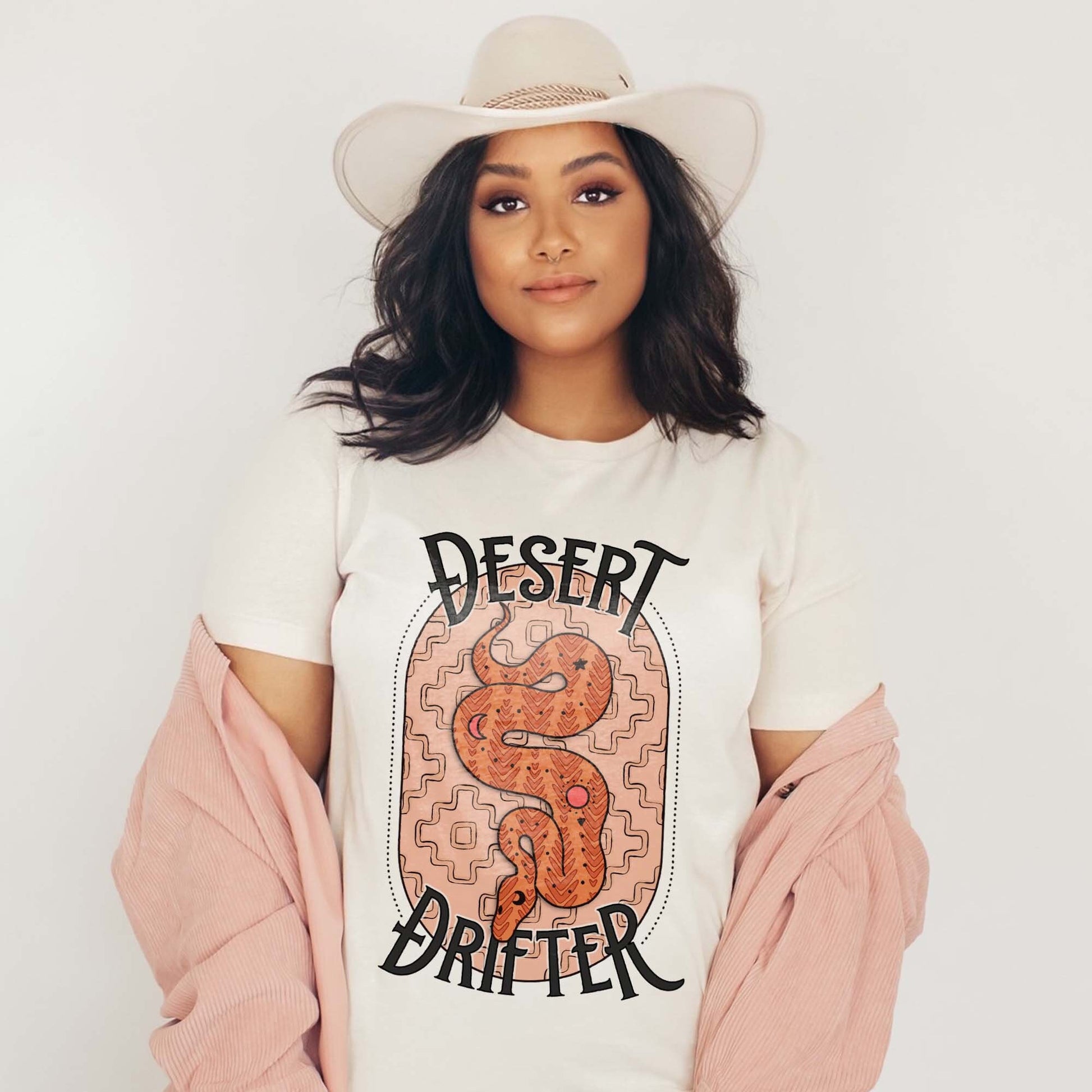 Desert Drifter Sublimation Design PNG Digital Download Printable Retro Adventure Snake Cactus Aztec Western Southern Country Vibes Boho