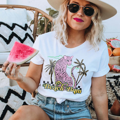 Beach Bum Sublimation Design PNG Digital Download Printable Leopard Sunburst Summer Beach Chair Pina Colada Coconut Drinkin Hawaii Vacation