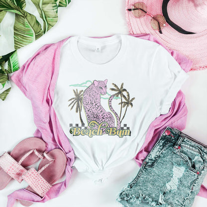 Beach Bum Sublimation Design PNG Digital Download Printable Leopard Sunburst Summer Beach Chair Pina Colada Coconut Drinkin Hawaii Vacation