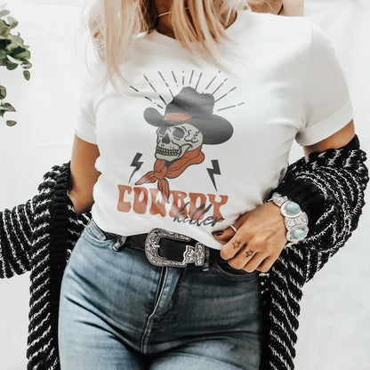 Cowboy Killer Sublimation Design PNG Digital Download Printable Western Cowgirl Desert Skeleton Skull Retro Groovy 90's Ranch Rodeo
