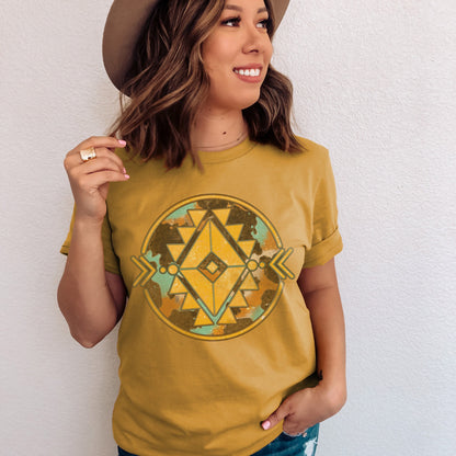 Western Aztec Sublimation Design PNG Digital Download Printable Turquoise Yellow Leopard Retro Cowgirl Tribal Southern Punchy Cowboy Country