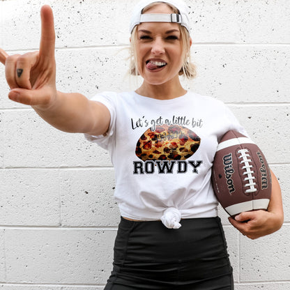 Let's Get a Little Bit Rowdy Sublimation Design PNG Digital Download Printable Football Mama Leopard Mom Cheerleader Touchdown Game Day