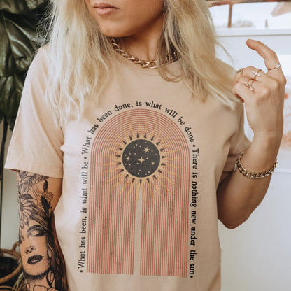 Ecclesiastes 1:9 Sublimation Design PNG Digital Download Printable Nothing New Under the Sun Bible Verse Christian Jesus Faith Retro Rainbow