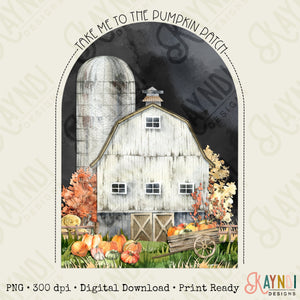Meet Me at the Pumpkin Patch Sublimation Design PNG Digital Download Printable Fall Autumn Farmhouse Barn Harvest Leaves Country Southern