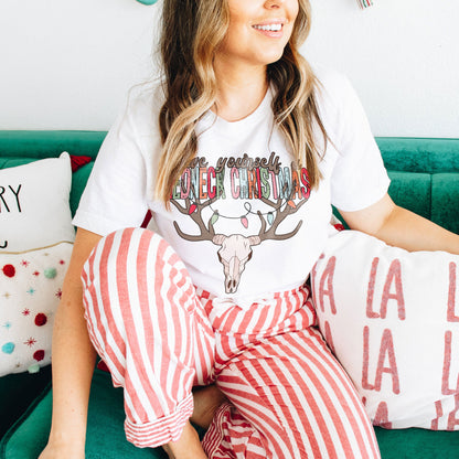 Have Yourself a Redneck Christmas Sublimation Design PNG Digital Download Printable Christmas Lights Reindeer Deer Skull Country Southern