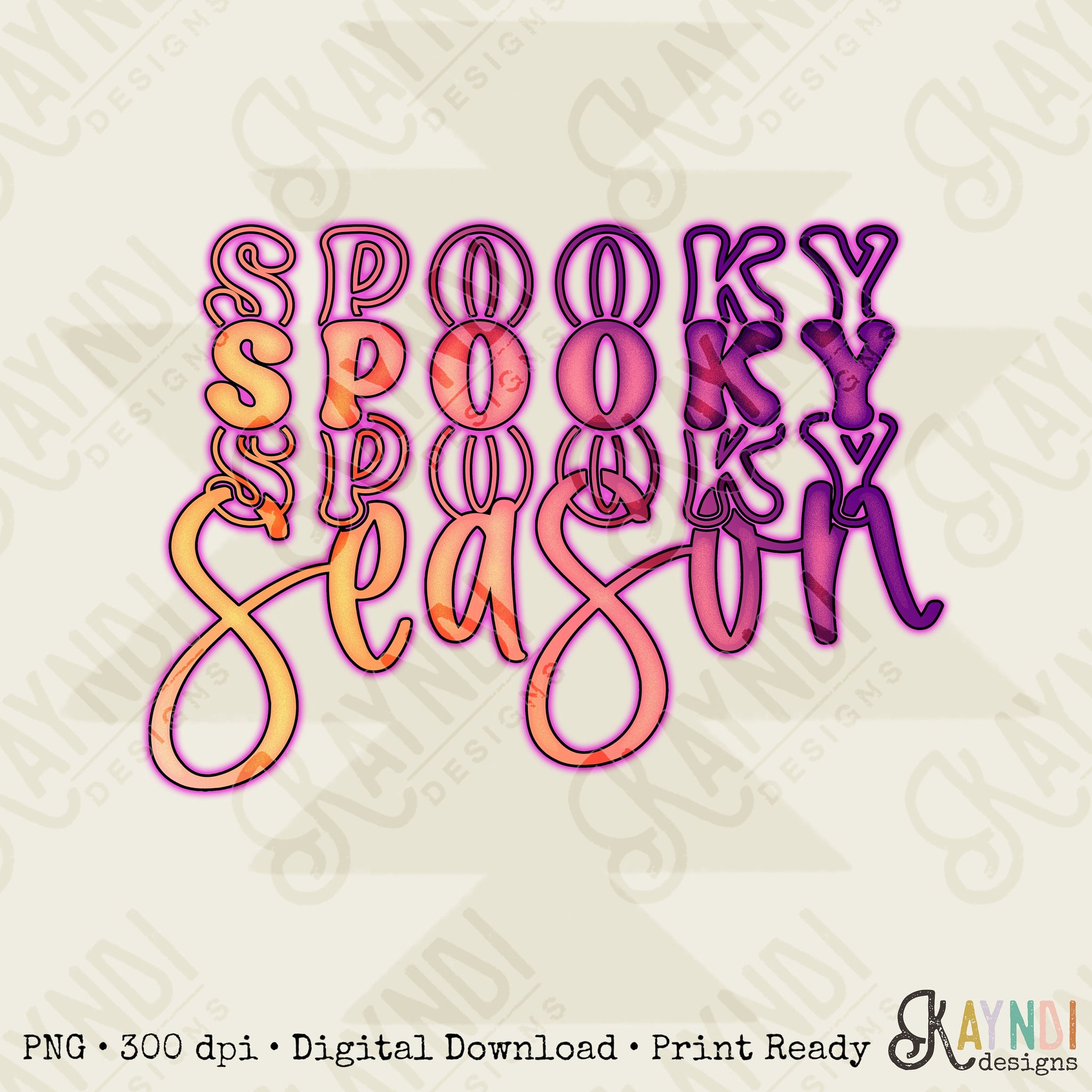 Spooky Season Color Sublimation Design PNG Digital Download Printable Halloween Stay Spooky Retro Groovy Pumpkin Vibes Mama