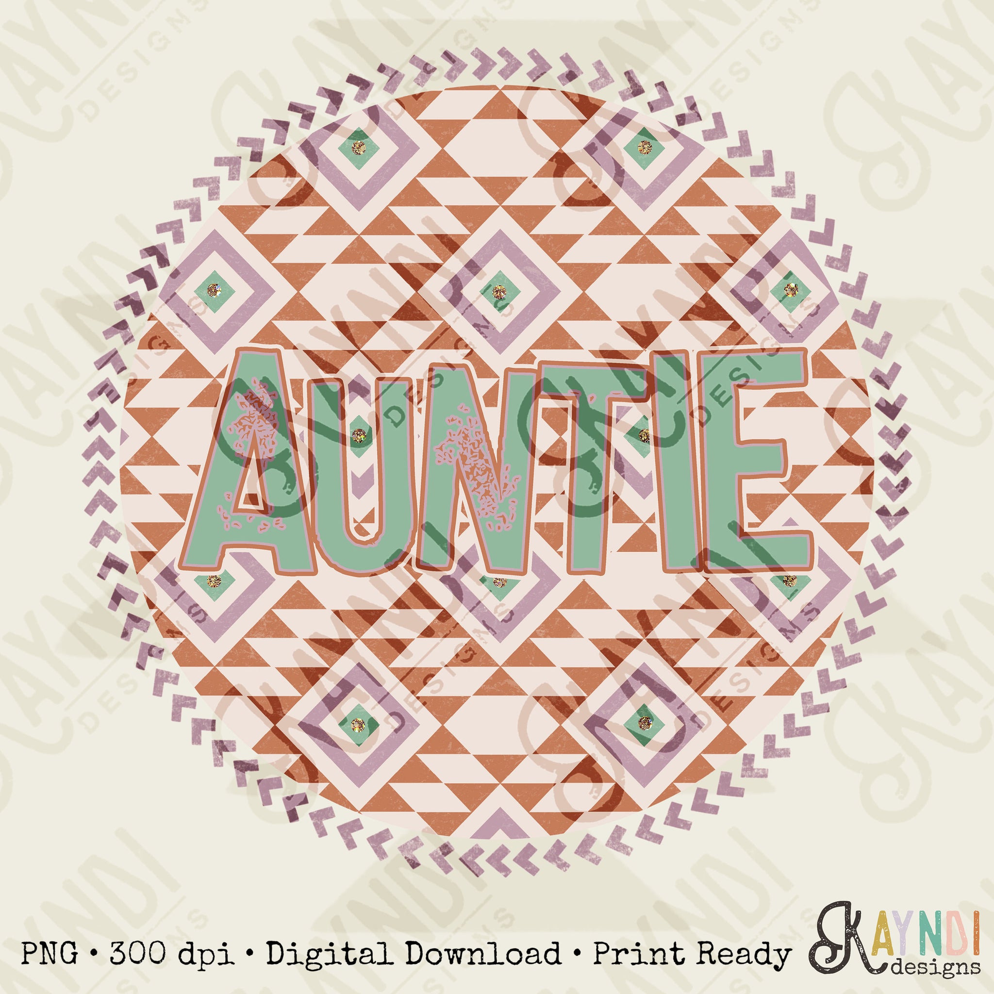 Auntie Pastel Tribal Sublimation Design PNG Digital Download Printable Leopard Mothers Day Mama Mini Cheetah Mom Momma Western Cow Print