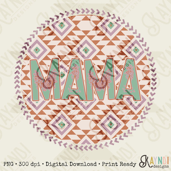 Mama Pastel Tribal Sublimation Design PNG Digital Download Printable Leopard Mothers Day Mama Mini Cheetah Mom Momma Western Cow Print