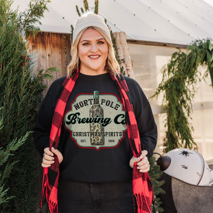 North Pole Brewing Co. Sublimation Design PNG Digital Download Printable Christmas Spirits Vintage Whine Leopard Cheetah Santa Winter